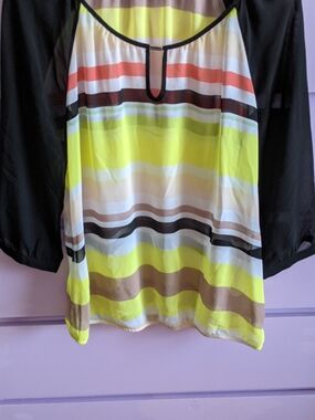 Striped Yellow & Black Women's Blouse